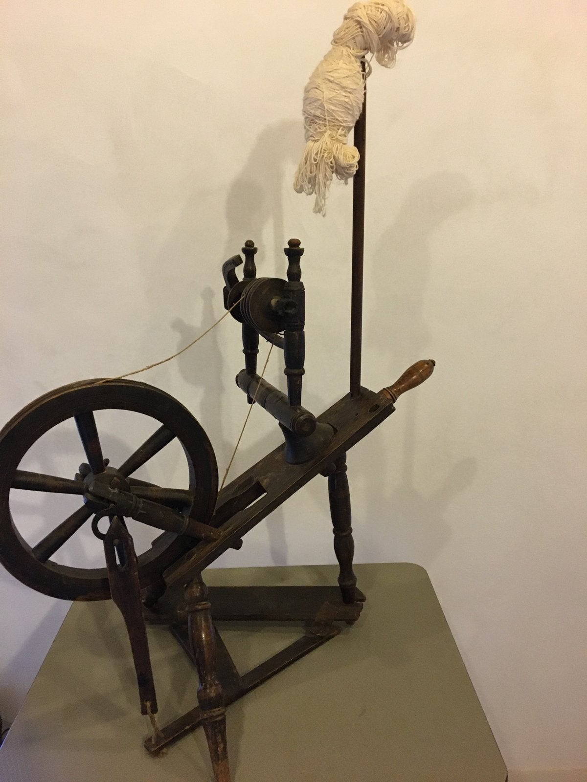 ANTIEK SPINNENWIEL, Hobby en Vrije tijd, Spinnewielen en Spinnen, Ophalen, Gebruikt