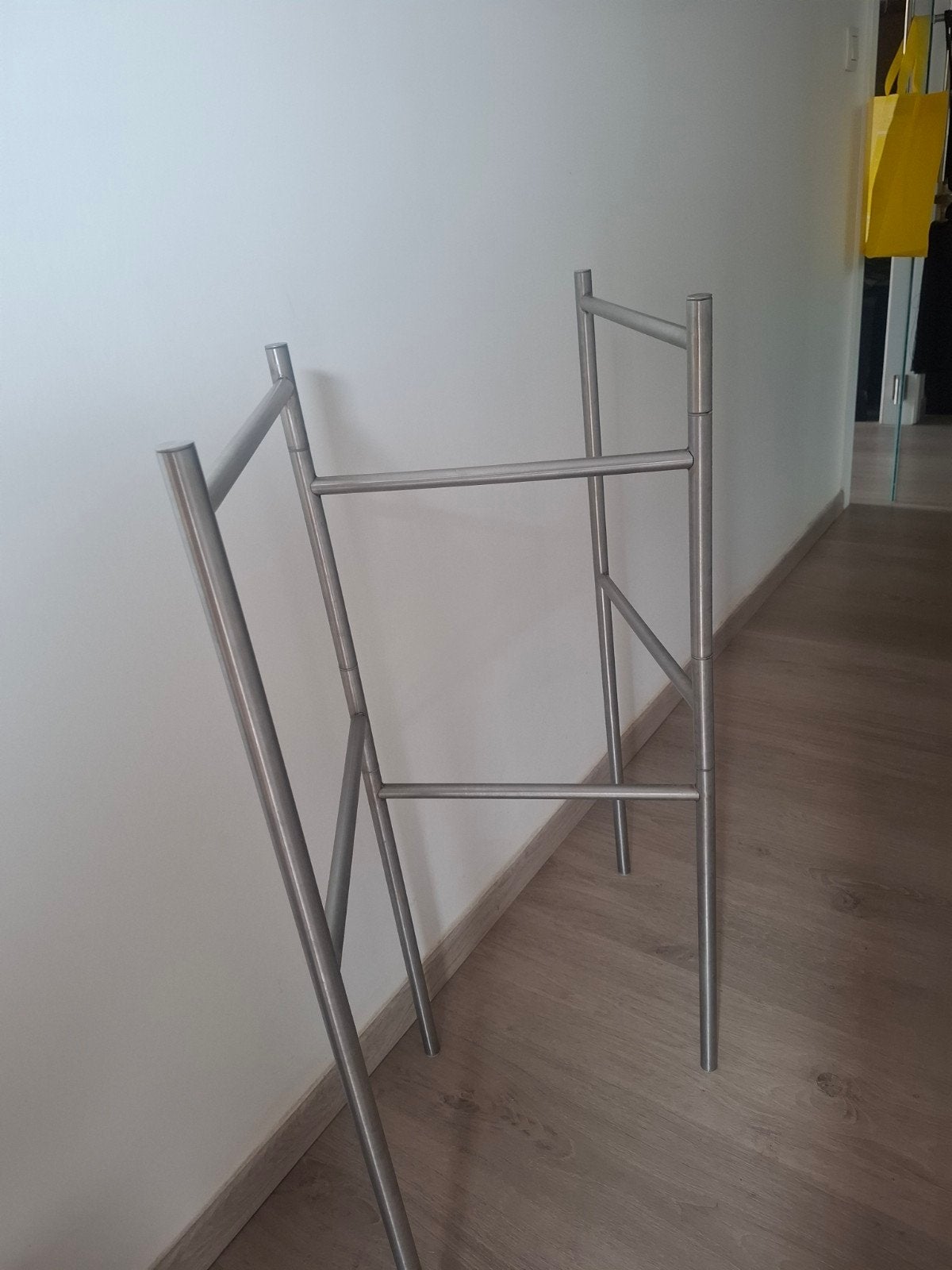 séchoir linge,porte serviettes pliable en 3 sur pied inox, Enlèvement, Neuf, Gris, IKEA