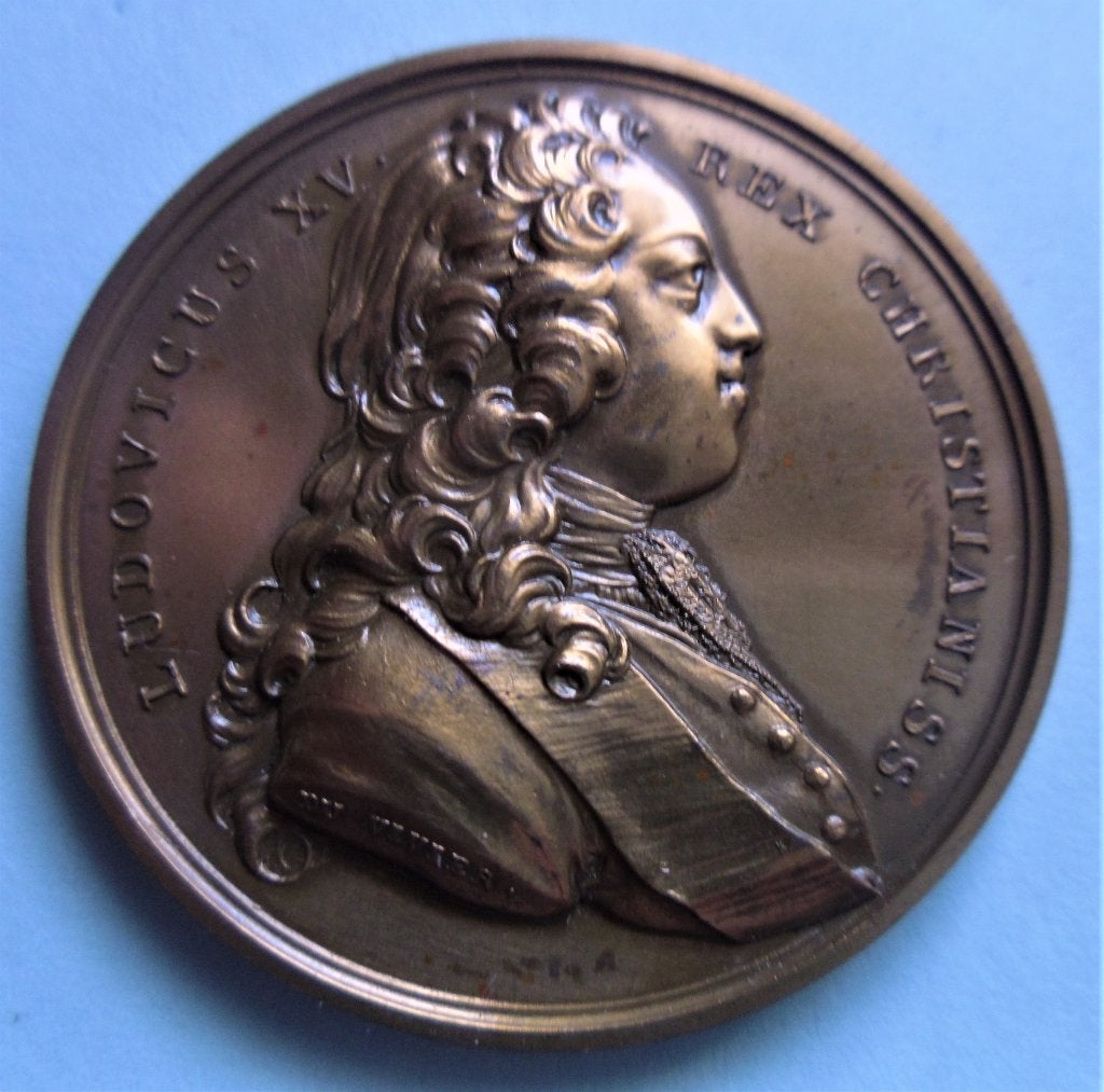 Penning - Frankrijk - Lodewijk XV - 1724., Postzegels en Munten, Verzenden, Brons