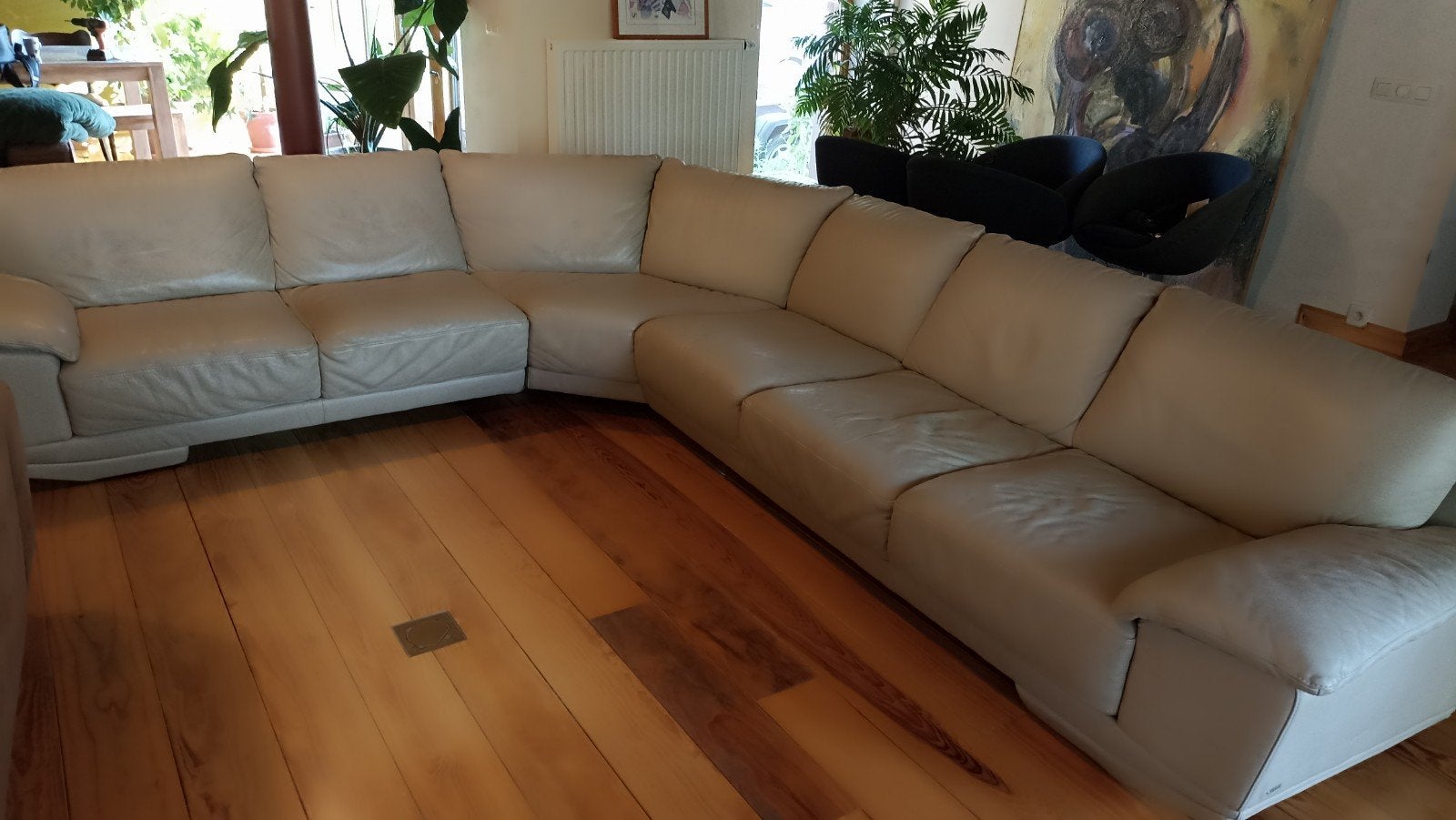 lederen zetel, Huis en Inrichting, Ophalen, Gebruikt