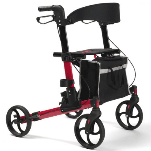Lichte, compacte rollator (Quava rood Vermeiren), Ophalen, Opvouwbaar, Gebruikt