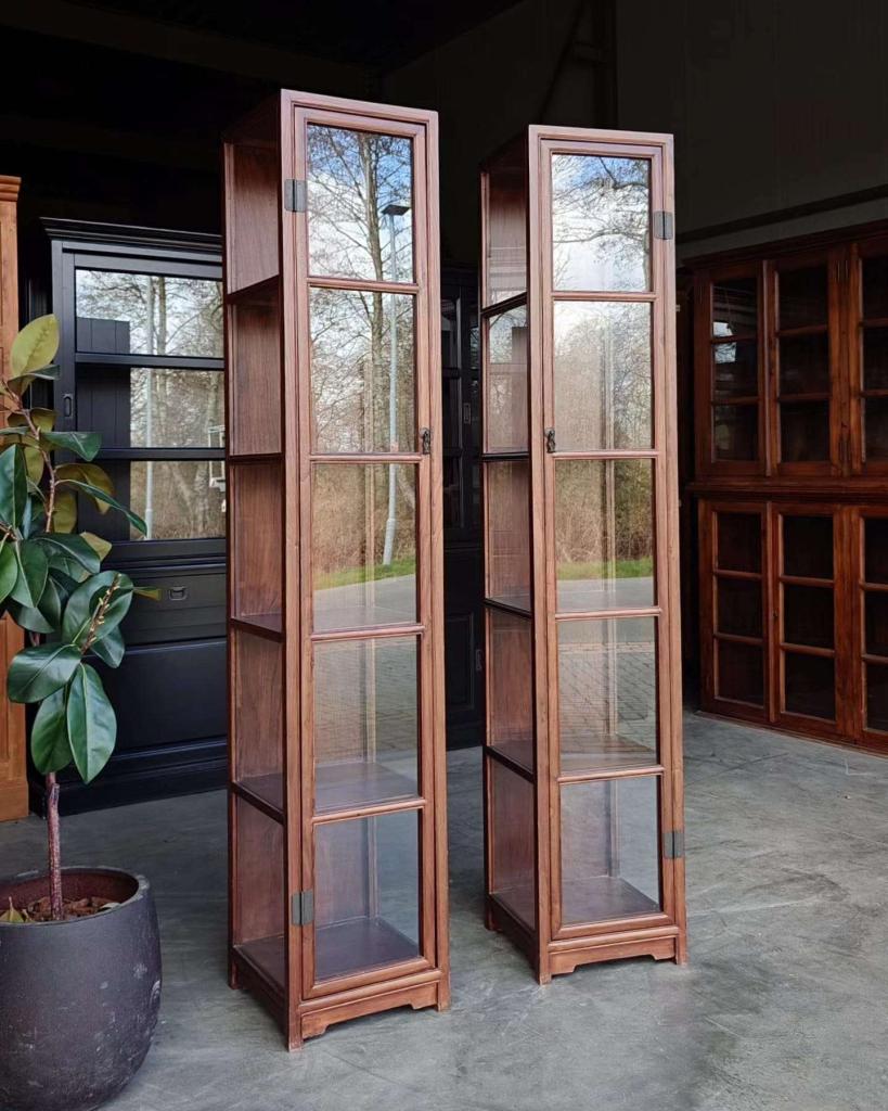 Prachtige unieke oosterse vitrinekasten | Museumkasten #7873, Enlèvement ou Envoi