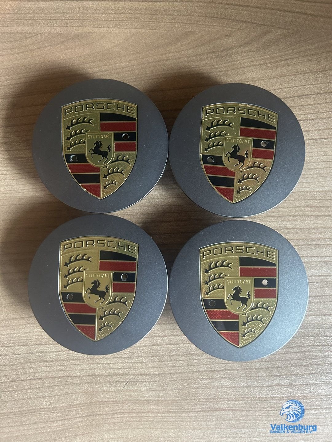 ORIGINELE Porsche Antraciet / Grijs naafkap naafdop set, Auto diversen, Gebruikt, -, Verzenden, -