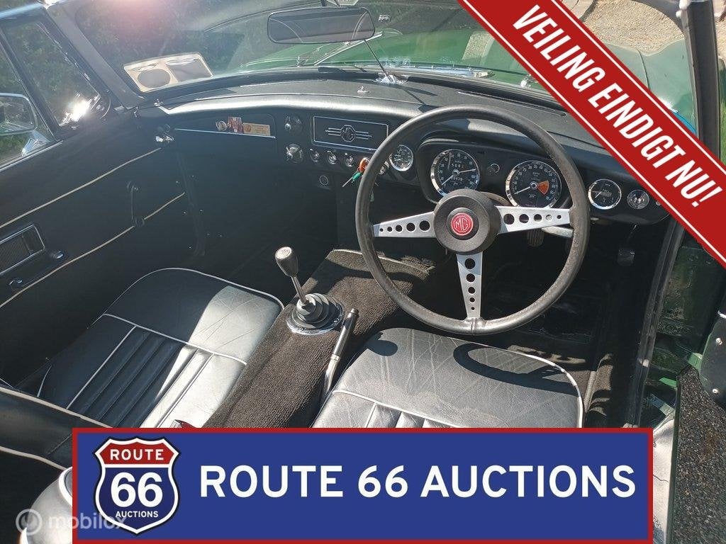 MG MGB Cabriolet | 1970 | Route 66 Auctions, Auto's, Zwart, Bedrijf, Handgeschakeld, Overige carrosserie
