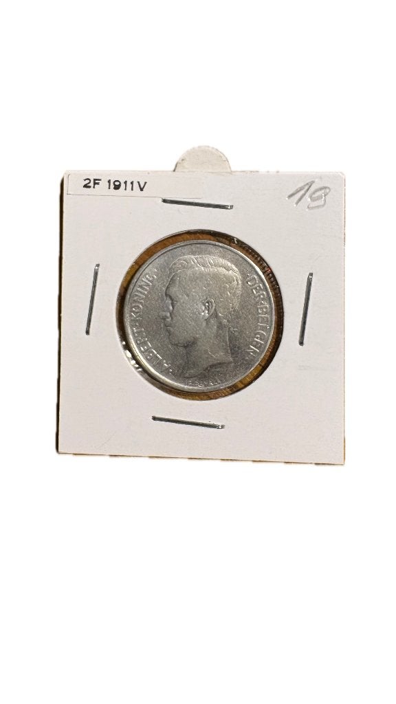 ALBERT I : Argent 2 FRANCS 1911V (1), Enlèvement ou Envoi, Argent, Argent