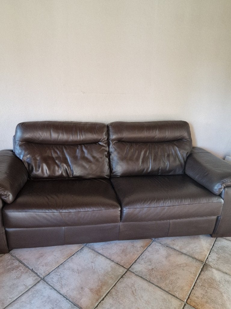 Lederen zetel en Stoffen zetel gratis op te halen., 200 à 250 cm, Banc droit, Enlèvement, Utilisé