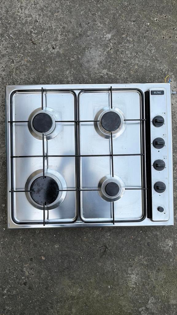 Inox gaskookplaat 4 pit, Elektronische apparatuur, Ophalen, Gebruikt, 4 kookzones, Gas