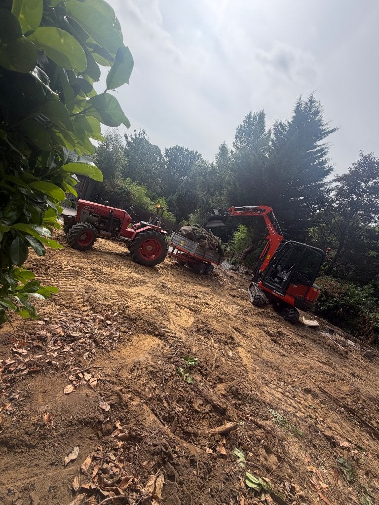 Mini-tracteur Tuinenleuckx, outils grue et chauffeur à louer, Enlèvement ou Envoi, Grue