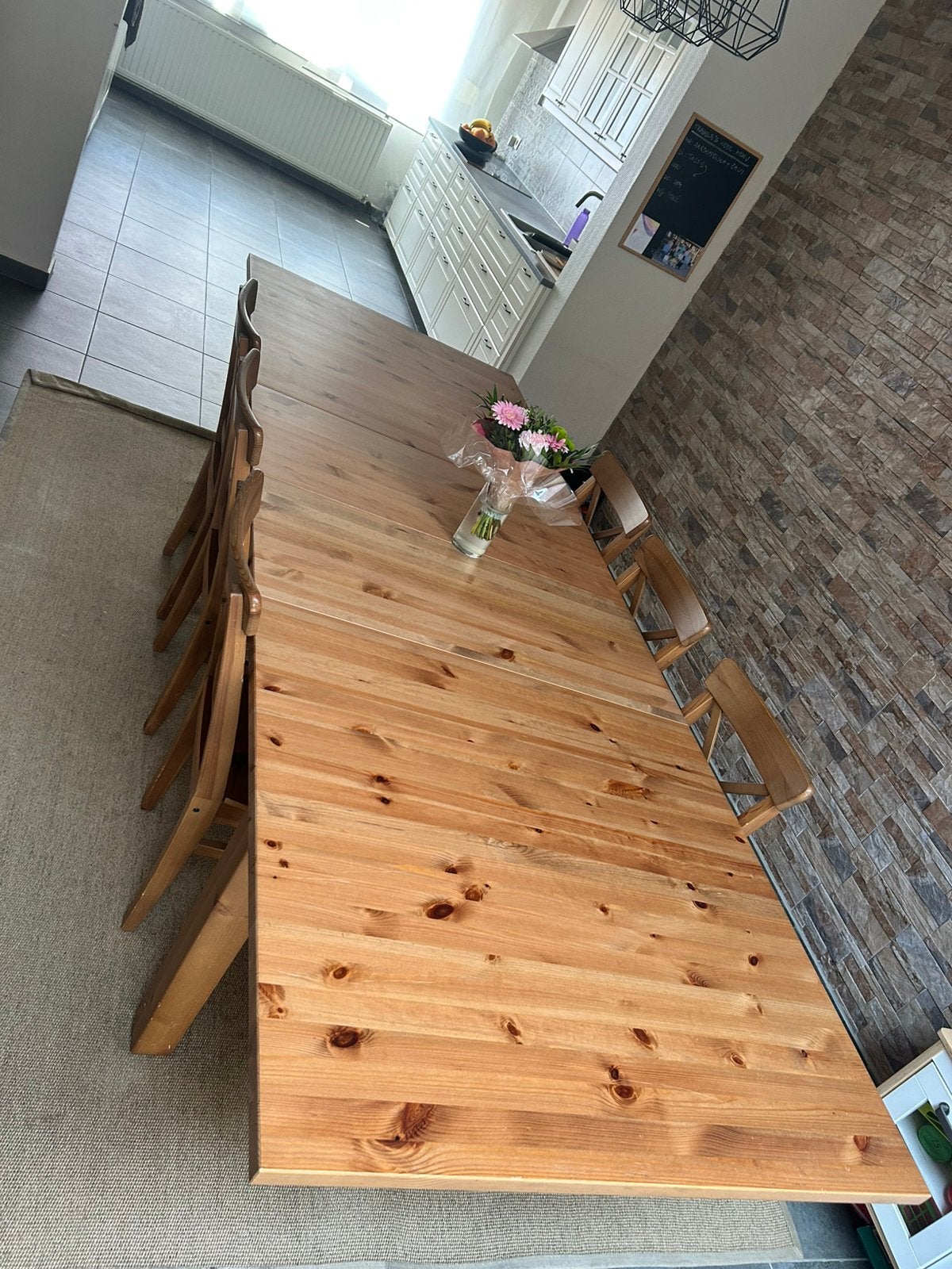 Gratis!!!Mooie eettafel verlengbaar tot 10 personen, Huis en Inrichting, Ophalen, Zo goed als nieuw, Vijf personen of meer