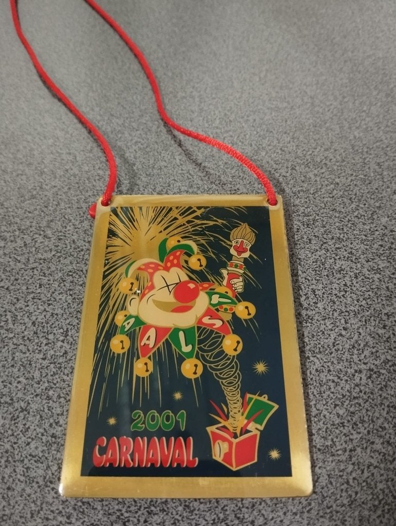 Carnaval medaille Aalst metaal 2001, Enlèvement ou Envoi, Autres matériaux