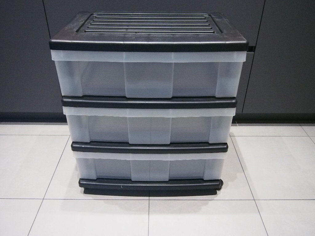 2 Opbergboxen met 3 lades en 4 zwenkbare wieltjes, Ophalen, Zo goed als nieuw, Overige typen