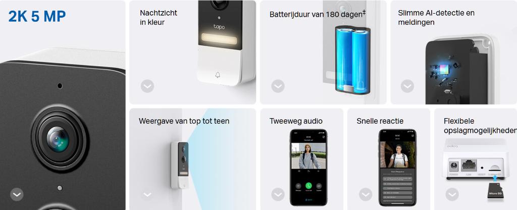 Tapo video deurbel met camera kit, luidspreker en smartphone, Verzenden, Compatibel met smartphone, Nieuw, Draadloos