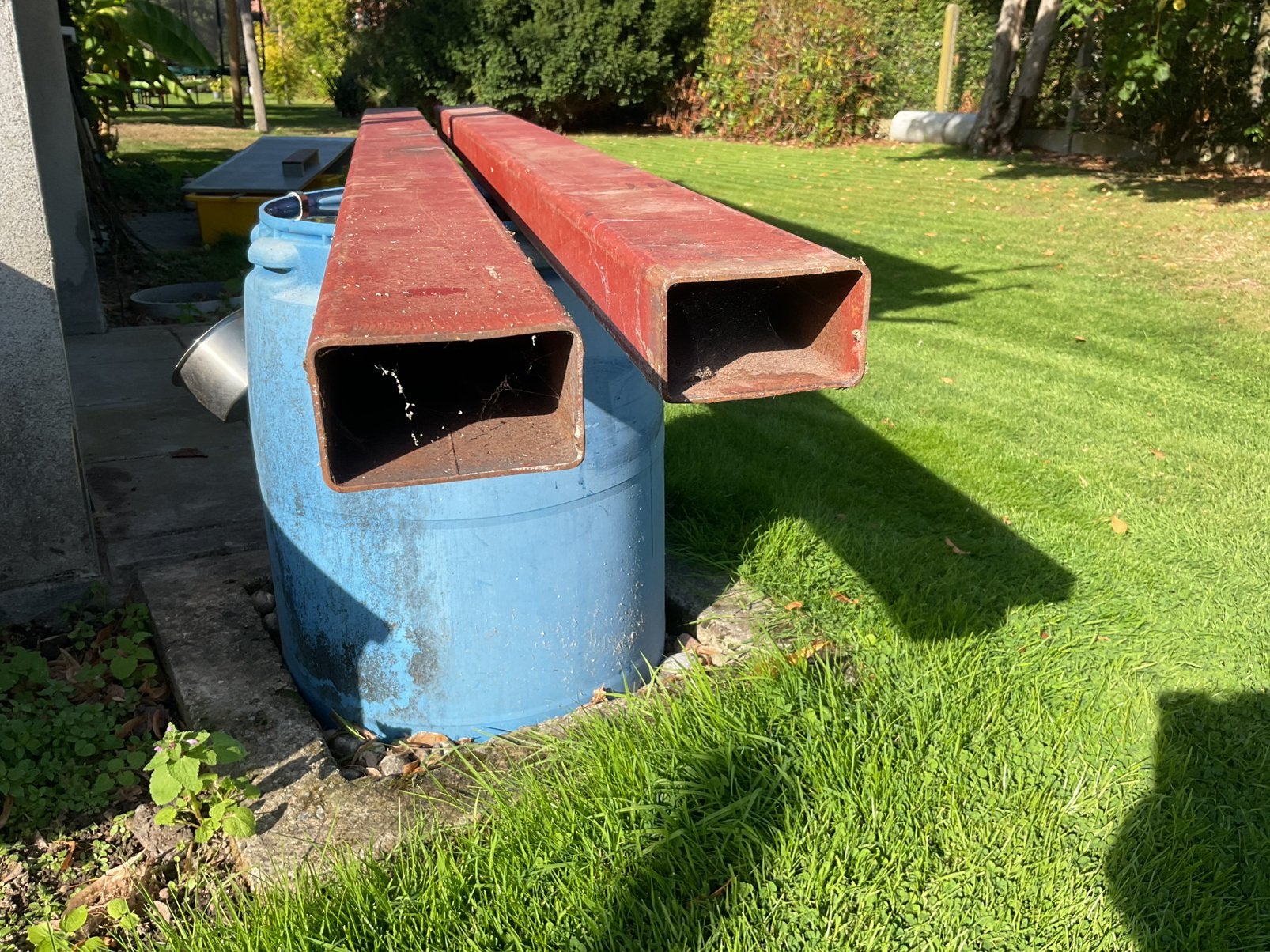 2 stalen koker balken 100x60x3, Ophalen, Gebruikt
