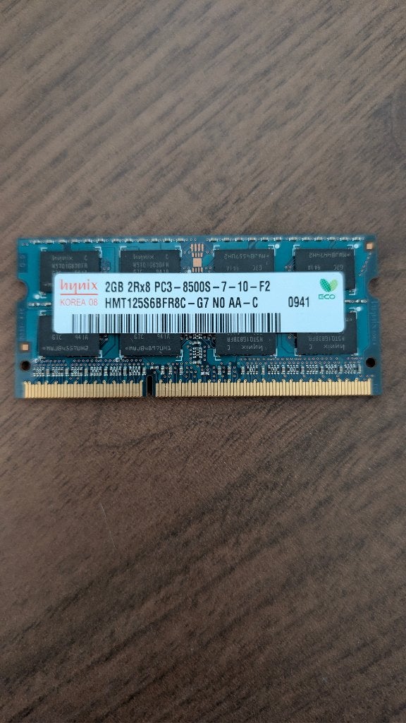 RAM 2 GB DDR3 — 1066 MHz, Refurbished, DDR3, Ophalen of Verzenden, 2 GB