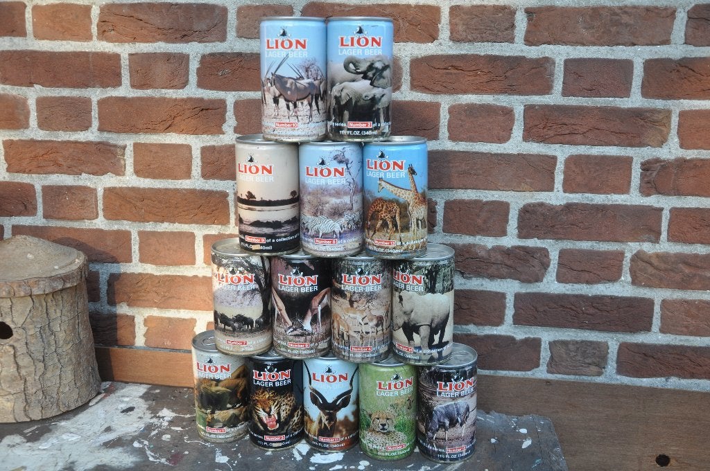 blikjes van lion bier de dieren serie, Ophalen of Verzenden, Gebruikt, Overige typen, Overige merken