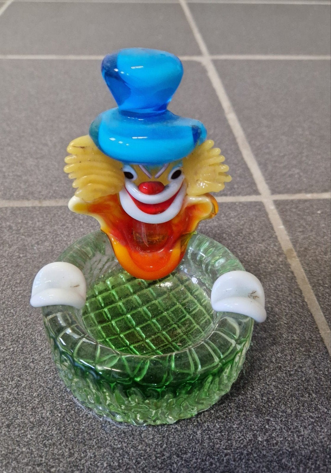 Glazen asbak/clown, Ophalen