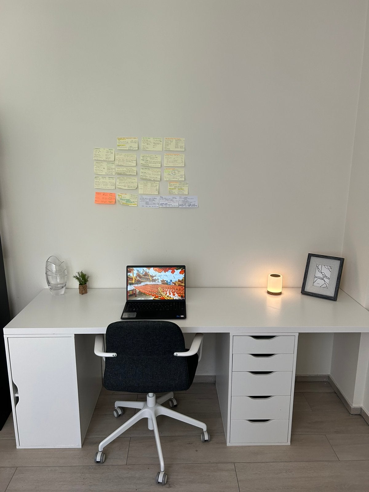 Bureau IKEA LAGKAPTEN / ALEX – Blanc – 200x60 cm, Comme neuf, Enlèvement, IKEA, Démontable