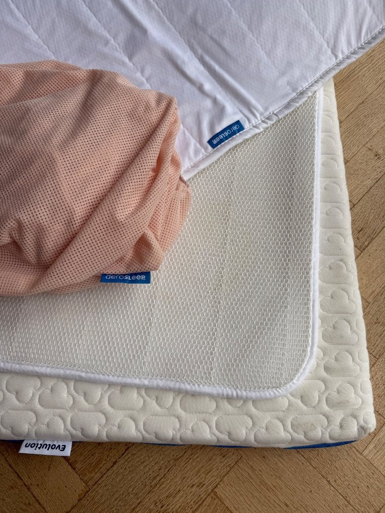 Aerosleep complete set (matras, matrasbeschermer, hoeslaken), Ophalen, Gebruikt, Rechthoekig