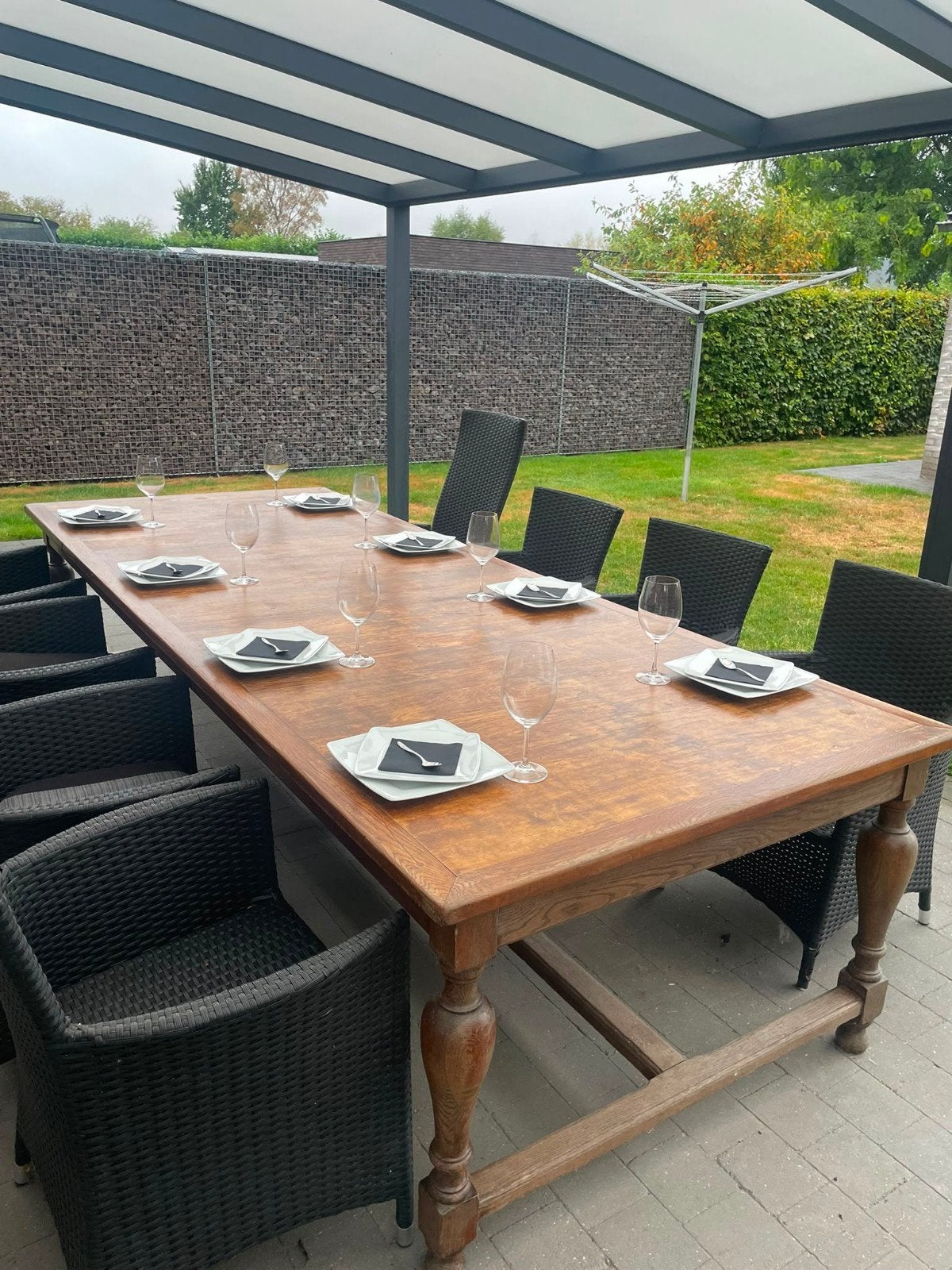 kloostertafel voor 10 personen, Ophalen, 100 tot 150 cm, Eikenhout, 200 cm of meer