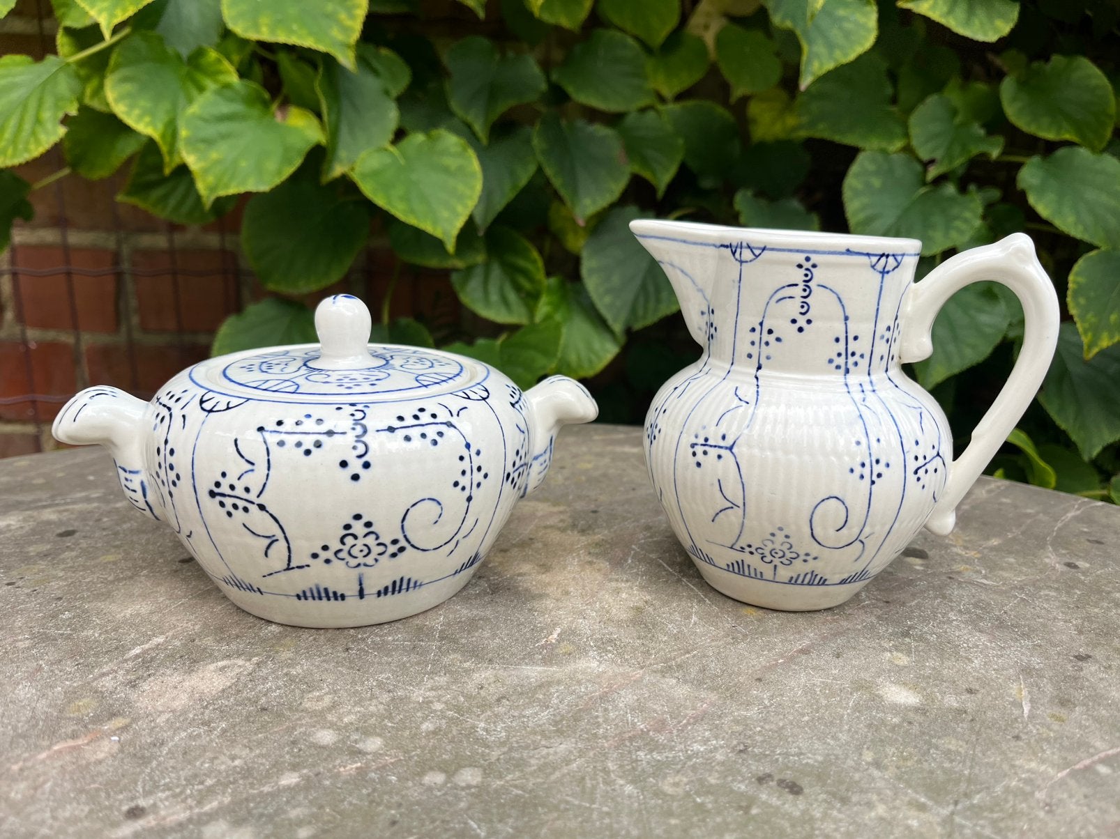Sucrier et pot à lait vintage | Boch Copenhague, Antiquités & Art, Enlèvement ou Envoi