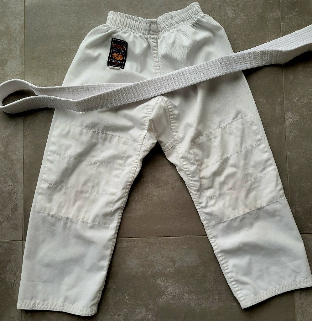 Kimono karate maat 120cm, Autres types, Porté, Blanc, Enlèvement