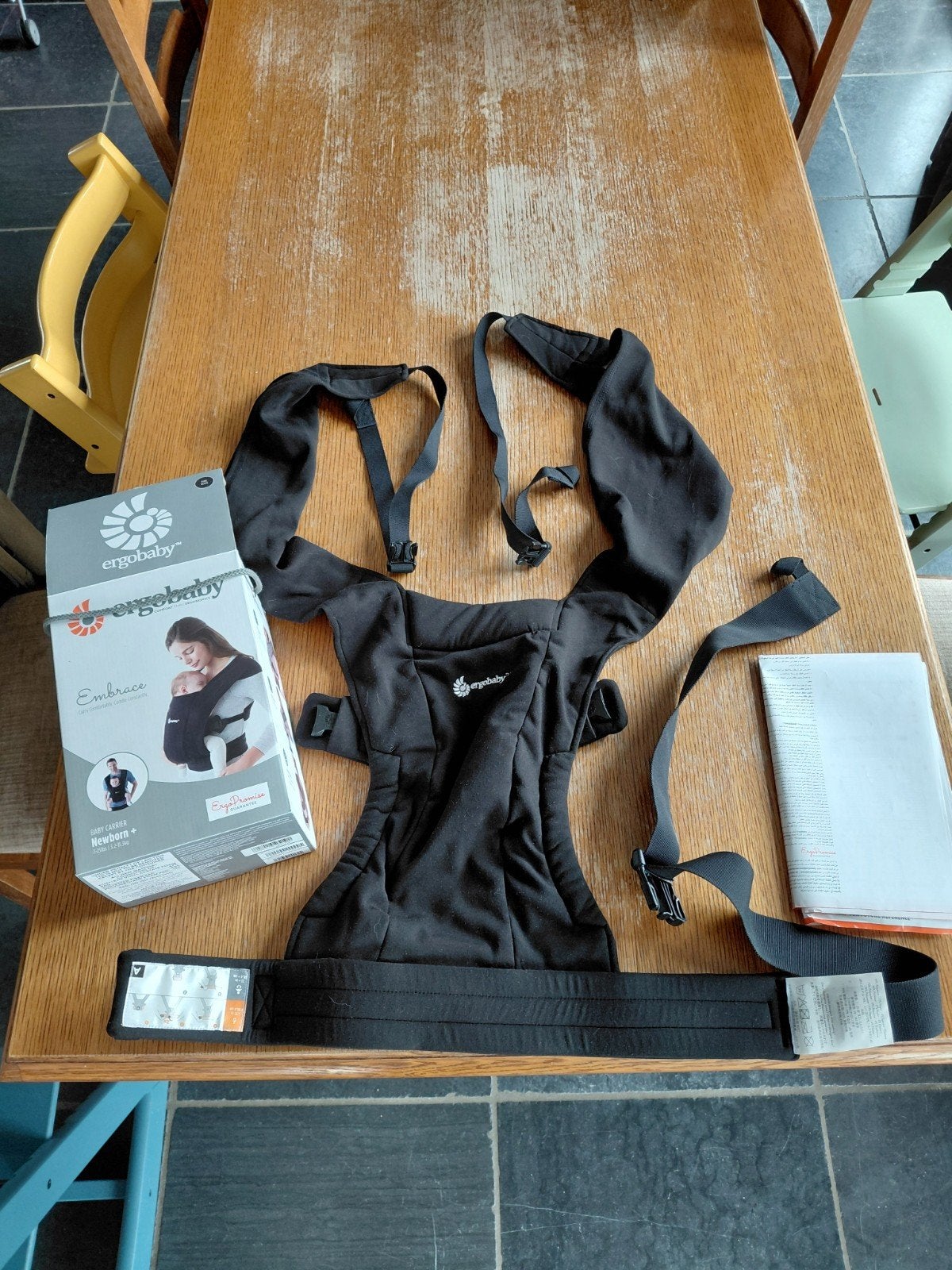 Ergobaby Embrace baby draagzak zwart, Zo goed als nieuw, Buik, Draagzak, Ophalen