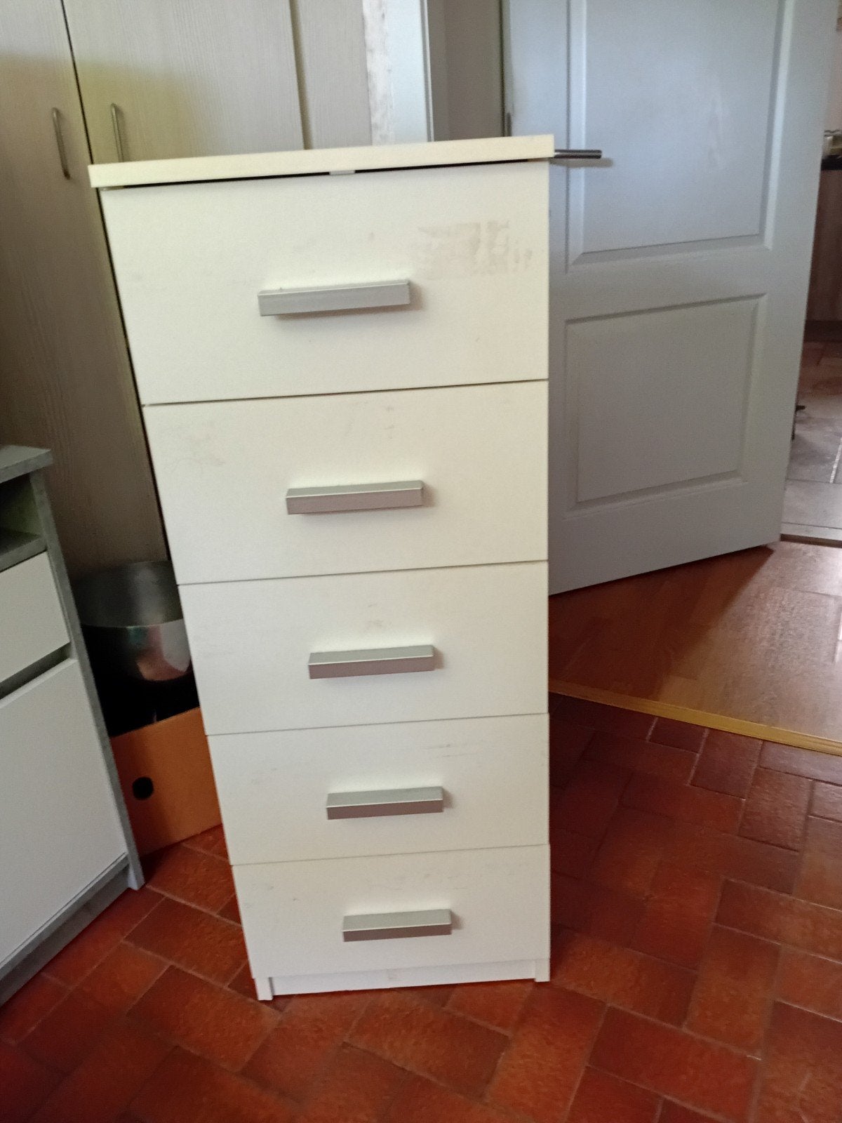 kastje met 5 lades en Witte kleur, 25 à 50 cm, 5 tiroirs ou plus, Comme neuf, Enlèvement