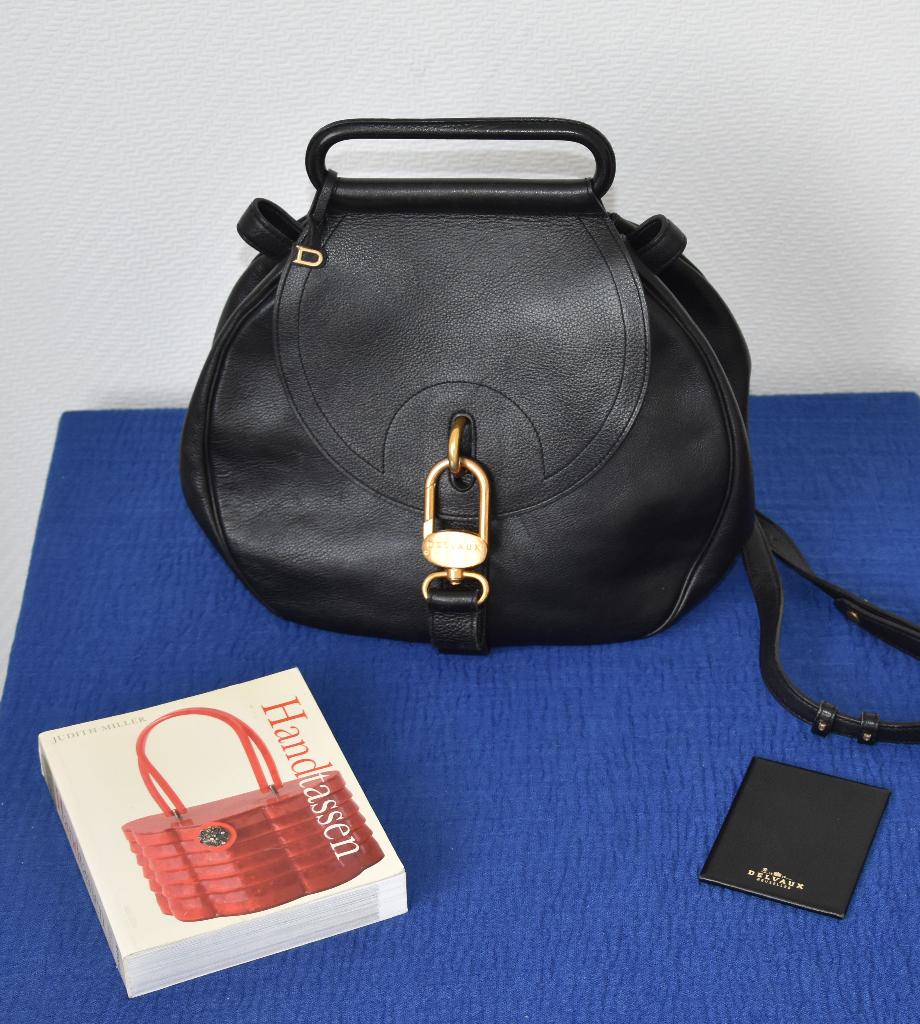 Delvaux Cerceau Vintage in zwart leer, Handtassen en Accessoires, Tassen | Schoudertassen, Gebruikt, Zwart, Leer, Ophalen