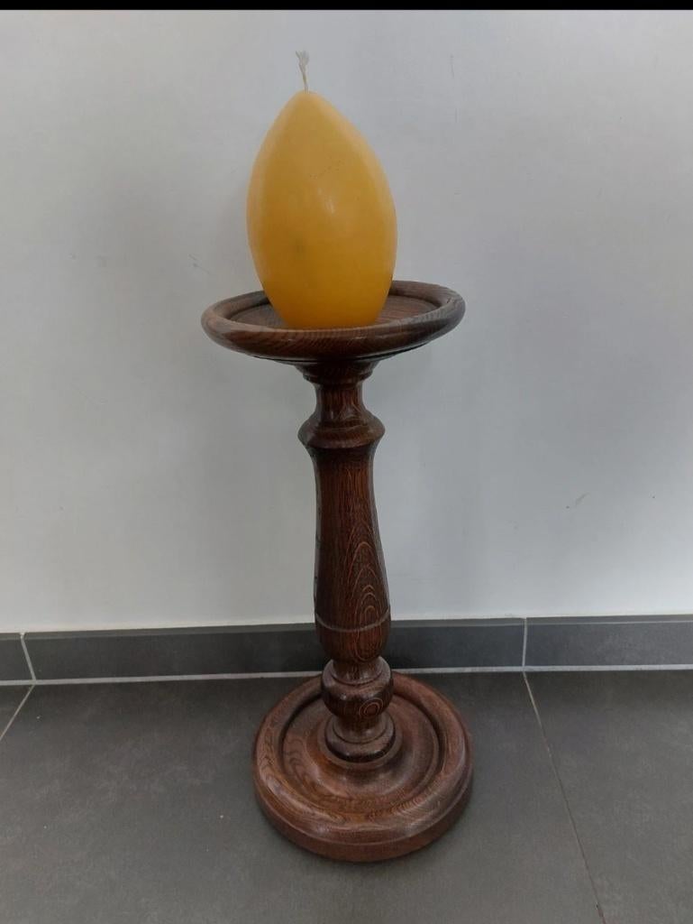 Staander voor kaars, Huis en Inrichting, Gebruikt, Ophalen of Verzenden, Kandelaar, Hout
