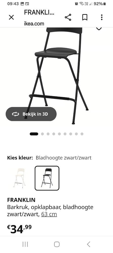 GRATIS barstoel/hoge stoel, Maison & Meubles, Chaises, Comme neuf, Enlèvement, Bois, Une