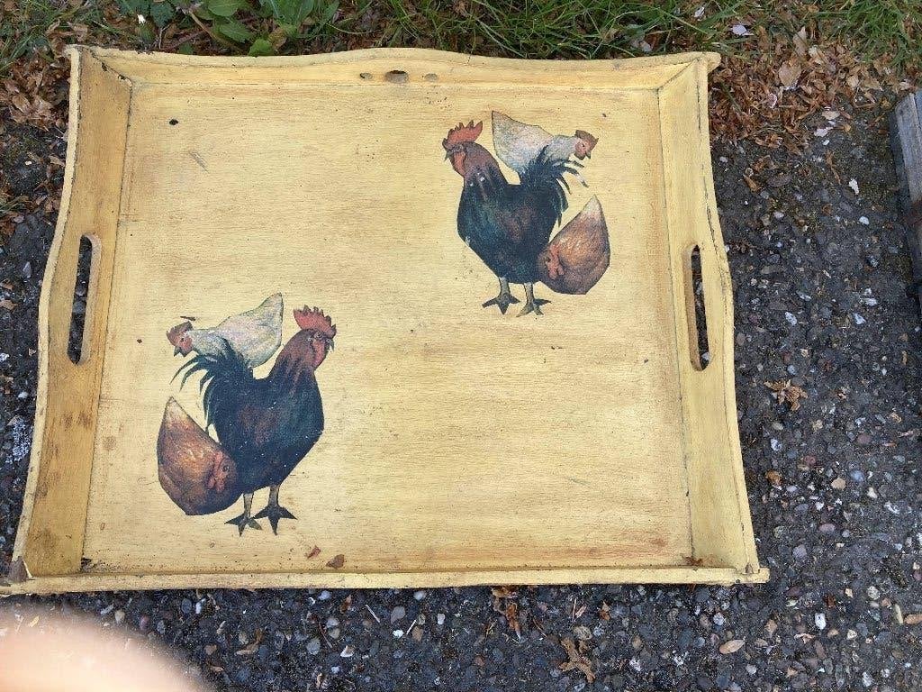quatre plateaux vintage en brocante 5 euros/pièce, Antiquités & Art, Enlèvement ou Envoi