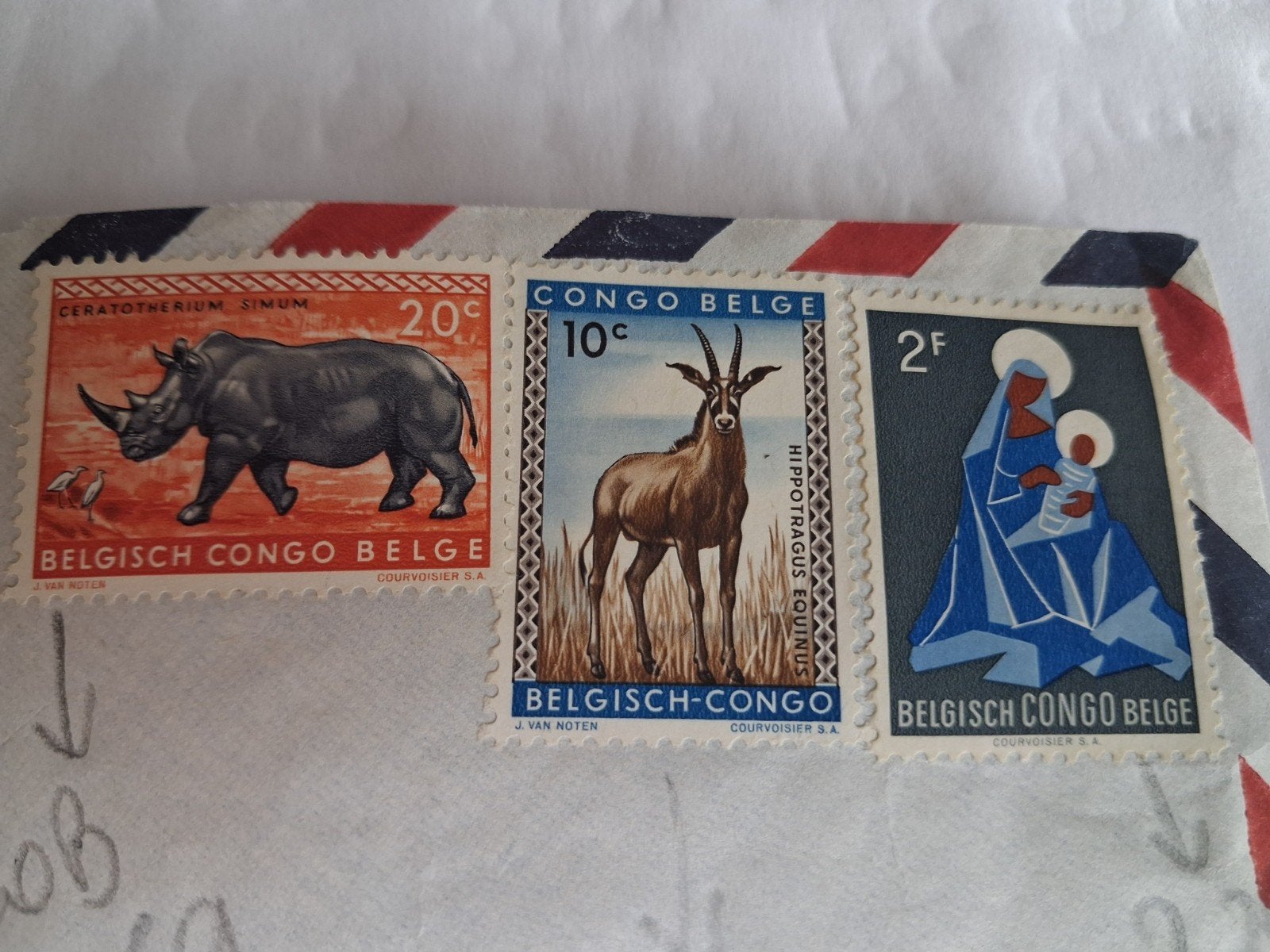 1959 3 timbres Congo belge, Enlèvement ou Envoi