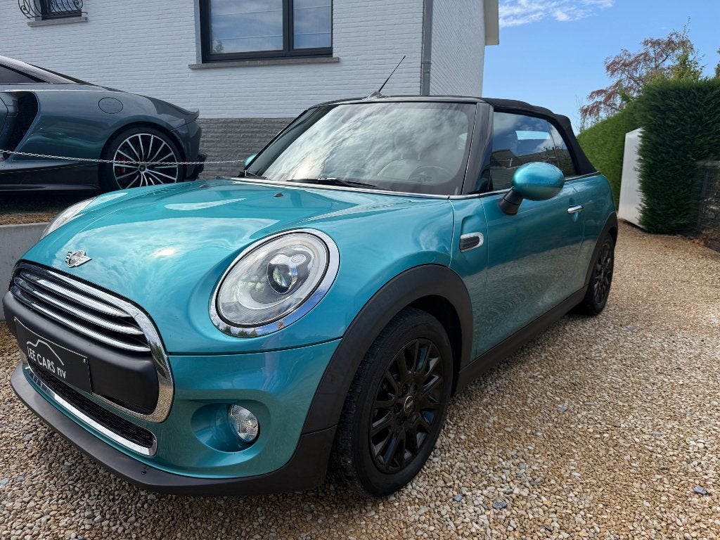 Mini one cabrio, Auto's, Mini, Cabriolet, Blauw, 1198 cc, Leder