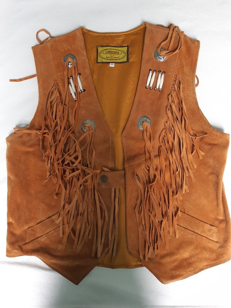 Lederen gilet met franjes, Motoren, Kleding | Motorkleding, Ophalen, Tweedehands, Dames, Jas | leer