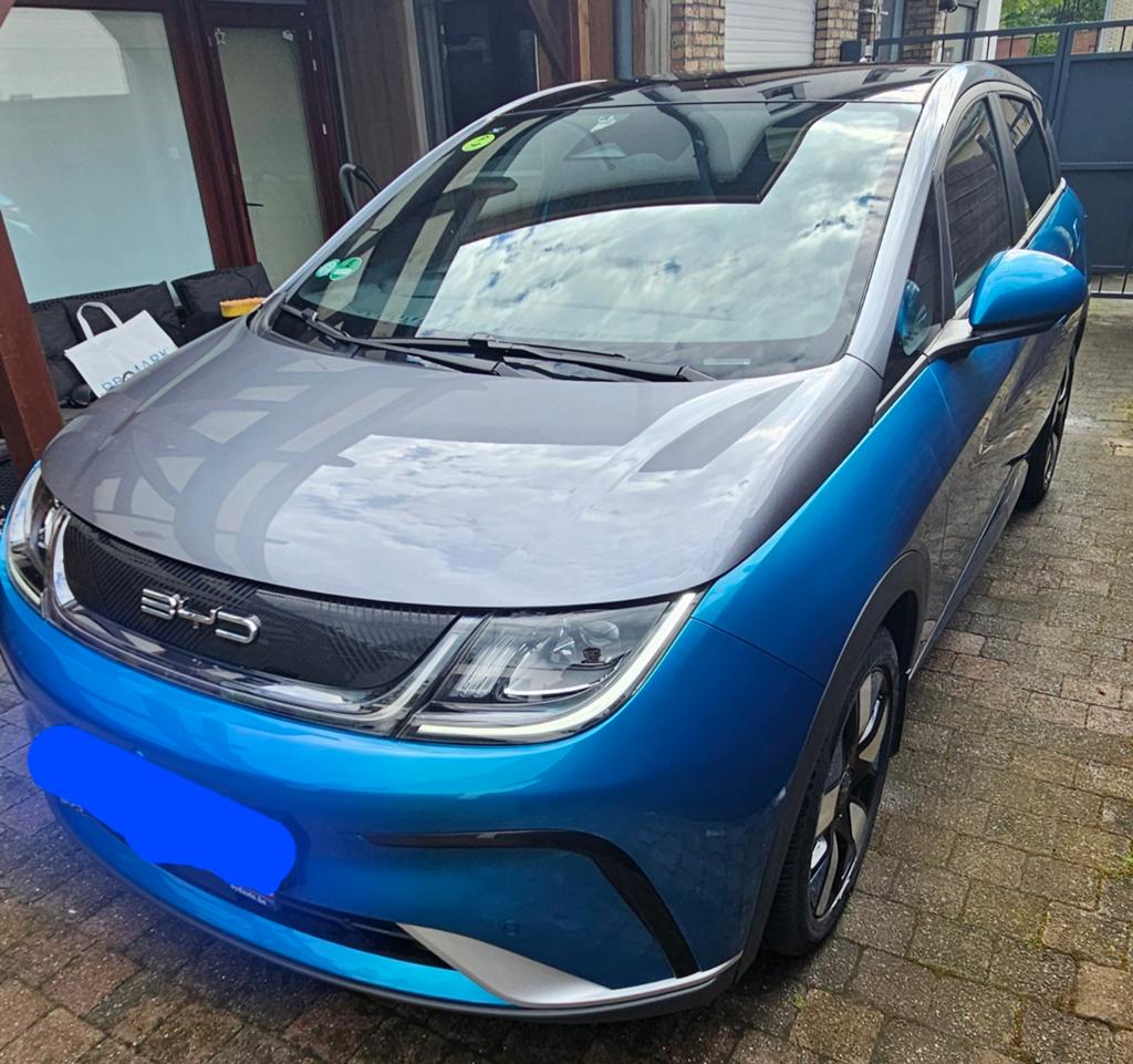 BYD DOLPHIN DESIGN 1/2024 49000 KM Full optie 427 km 60 kwh, Auto's, BYD, Dolphin, Blauw, Particulier, Blauw