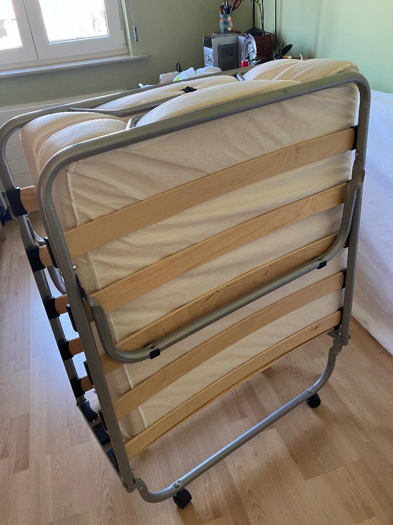 Logeerbed opvouwbaar, Gris, Métal, 190 cm ou moins, Une personne