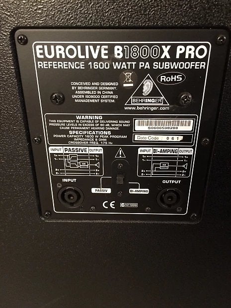 Behringer eurolive B1800Xpro, Enlèvement, Comme neuf, 1000 watts ou plus, Sono
