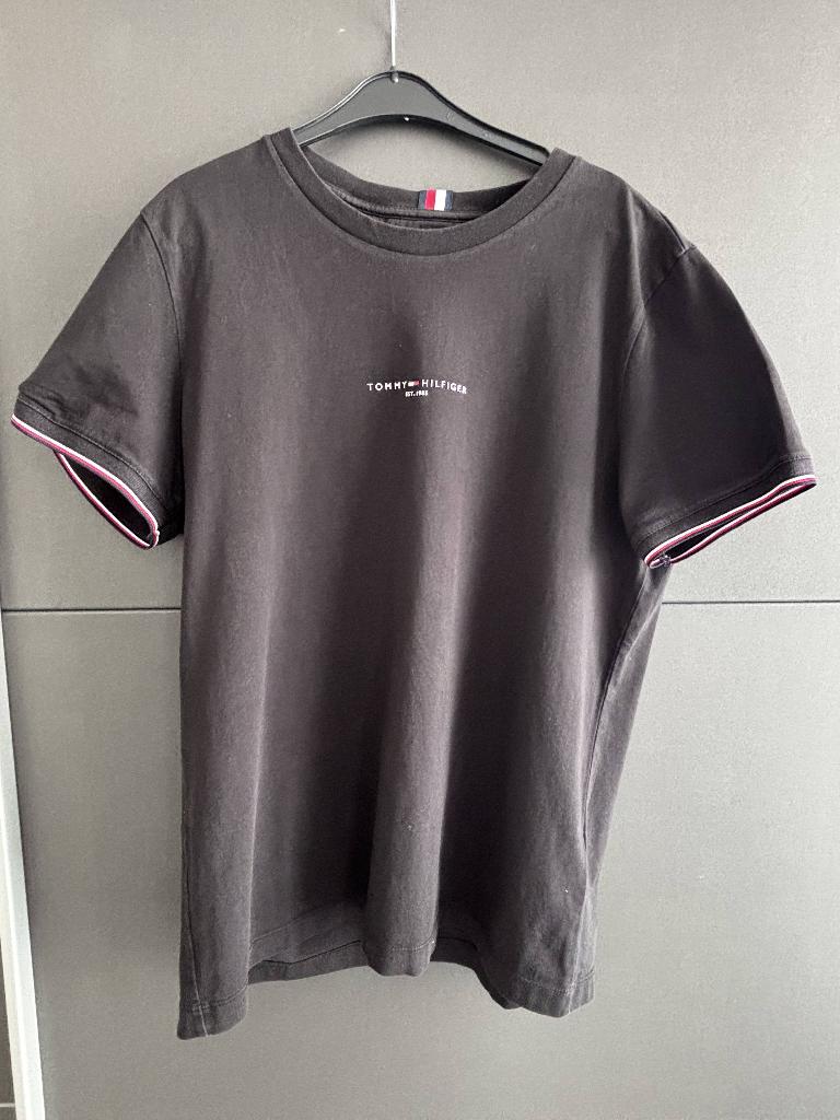 T-shirt Tommy Hilfigher, Kleding | Heren, T-shirts, Maat 52/54 (L), Verzenden, Zwart, Zo goed als nieuw