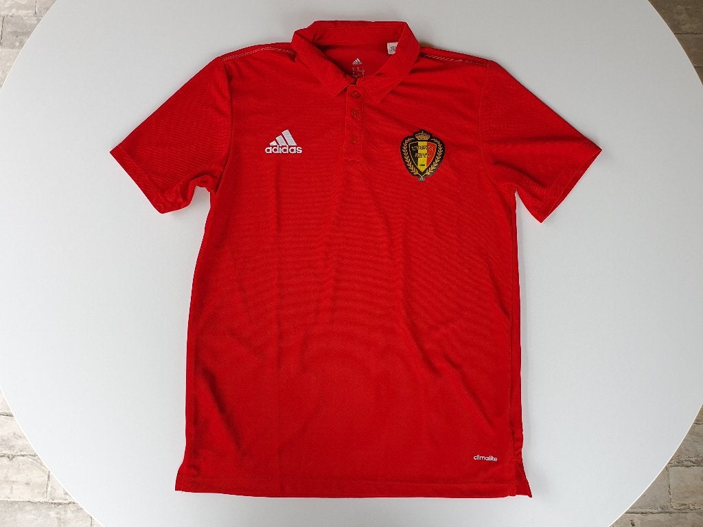 Rode polo KBVB (Adidas, M) (2), Verzamelen, Ophalen of Verzenden, Gebruikt