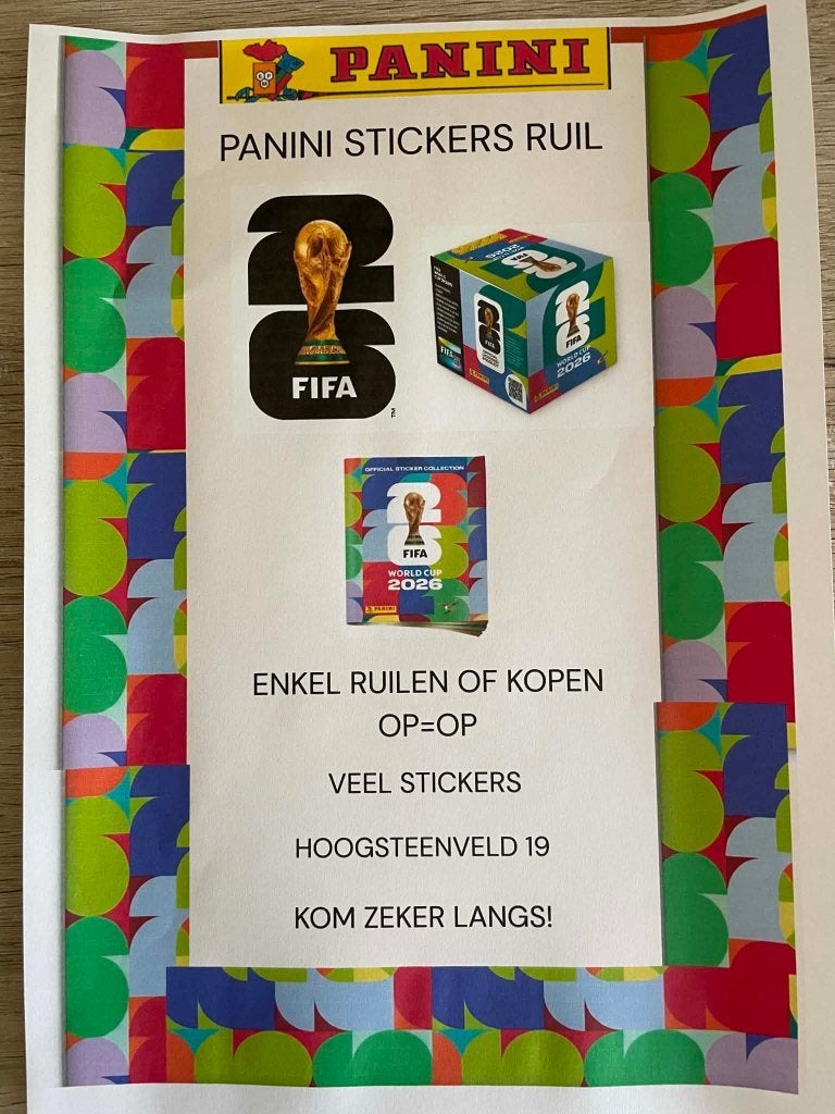 Wk 2026 panini stickers ruilen of kopen! Nu zondag in Welle, Ophalen, Nieuw