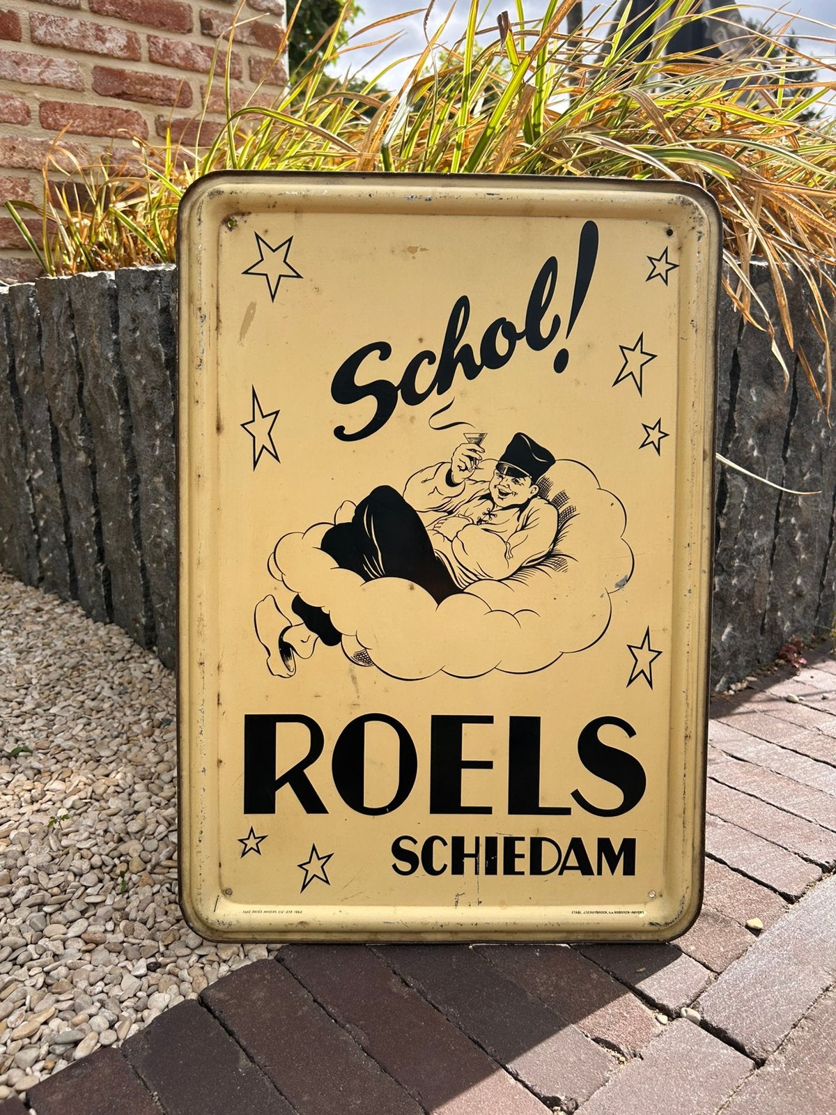 Reclamebord ROELS Schiedam, Verzamelen, Merken en Reclamevoorwerpen, Ophalen of Verzenden, Gebruikt, Reclamebord