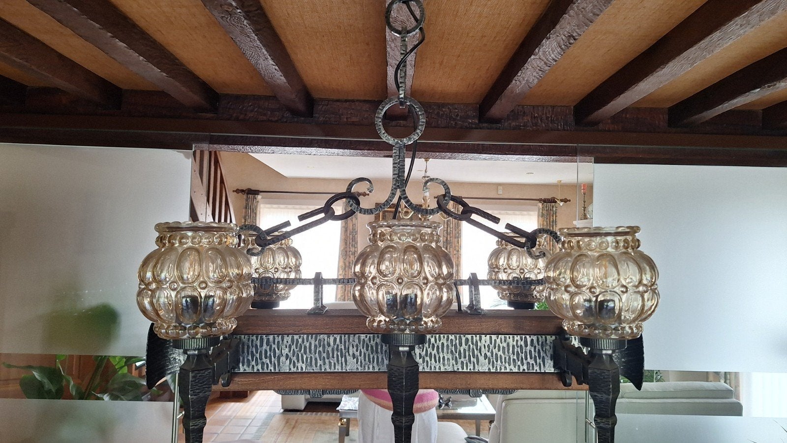Rustieke luster, Enlèvement, Utilisé, Verre, Rustiek