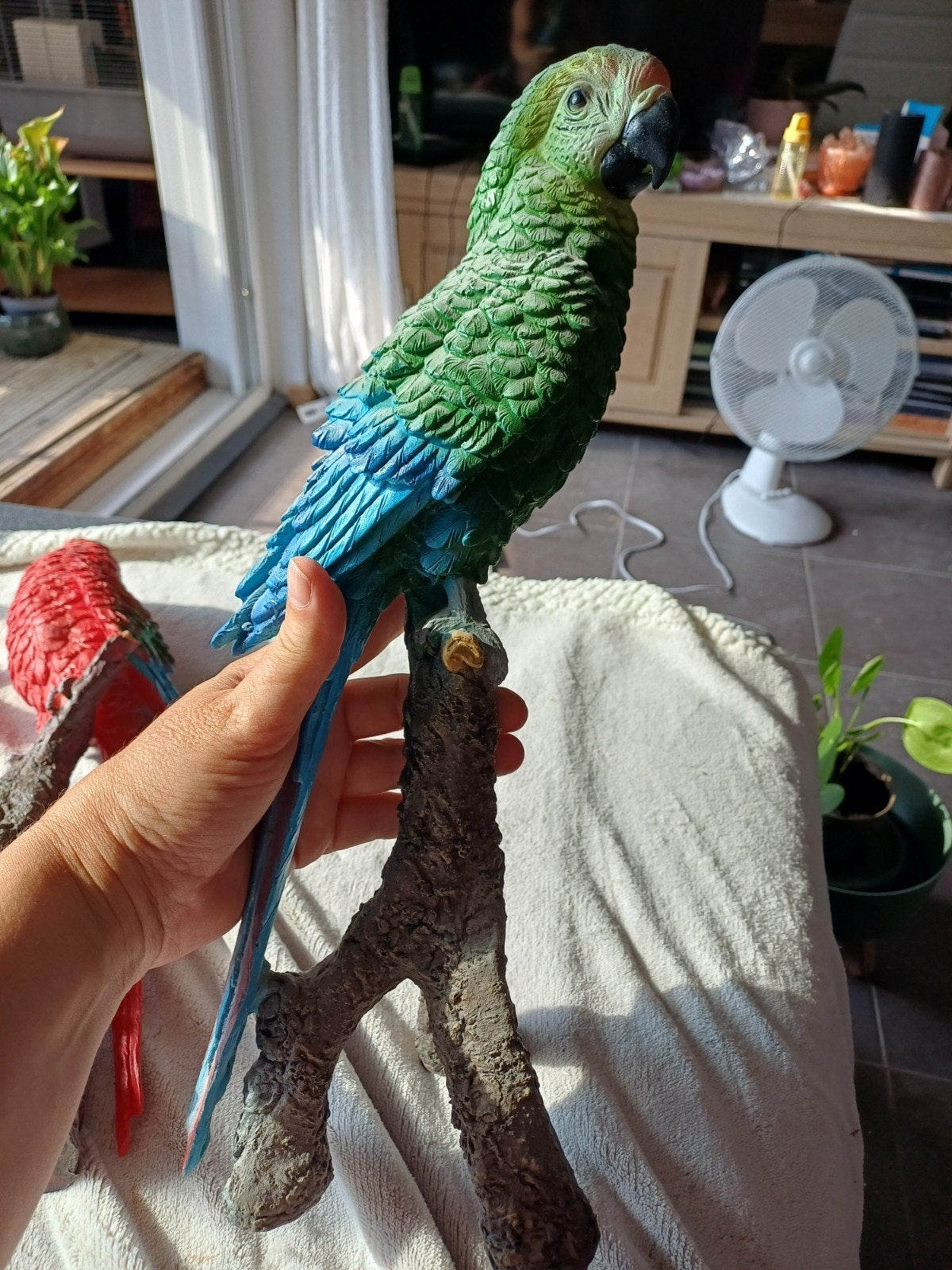 beau perroquet ara vert, Comme neuf, Oiseaux, Statue ou Figurine