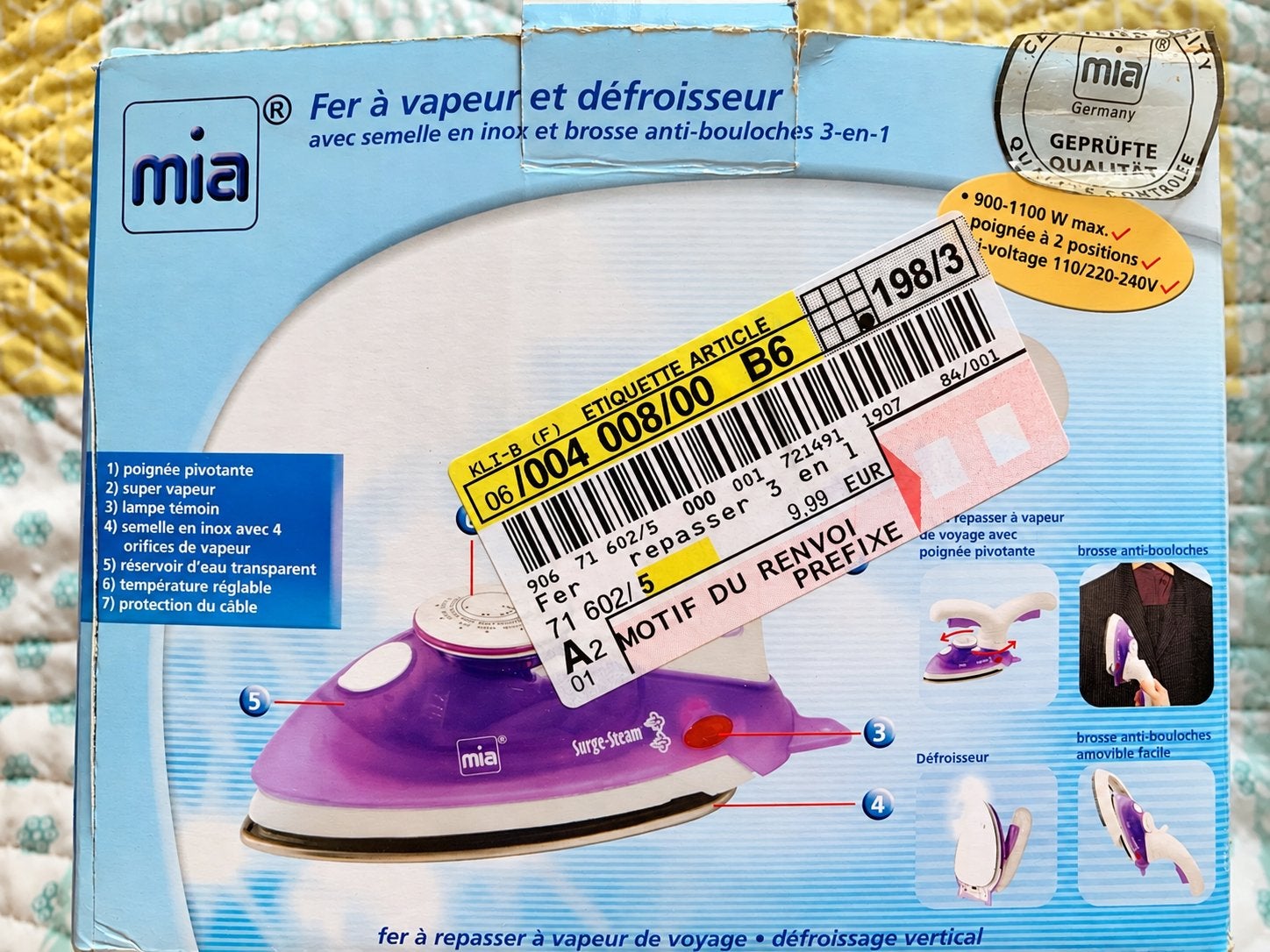Fer à vapeur de voyage MIA Perfect Style 3-en-1, Enlèvement, Comme neuf
