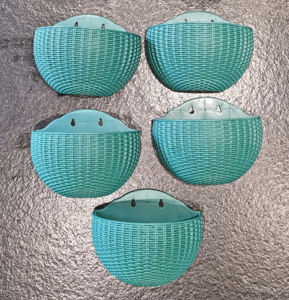 Leuke groene bloempotjes (wand) - nog 5 stuks, Kunststof, Rond, Nieuw, Ophalen of Verzenden