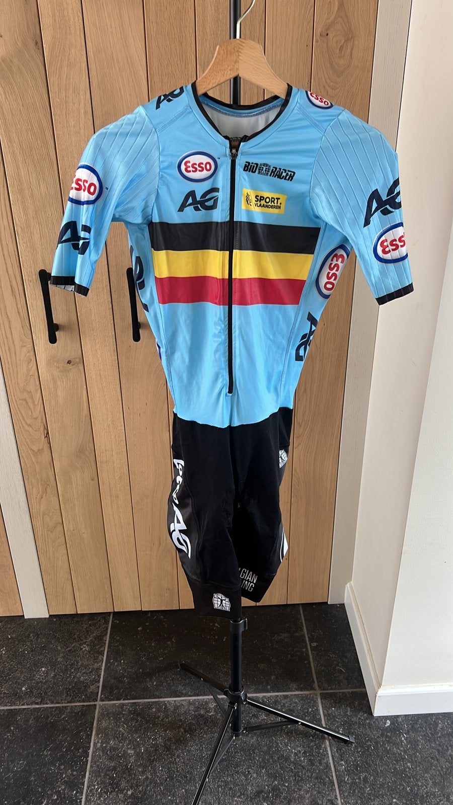 Combinaison de vitesse Belgian Cycling taille M, Taille 38/40 (M), Enlèvement ou Envoi, Bleu, Course à pied ou Cyclisme