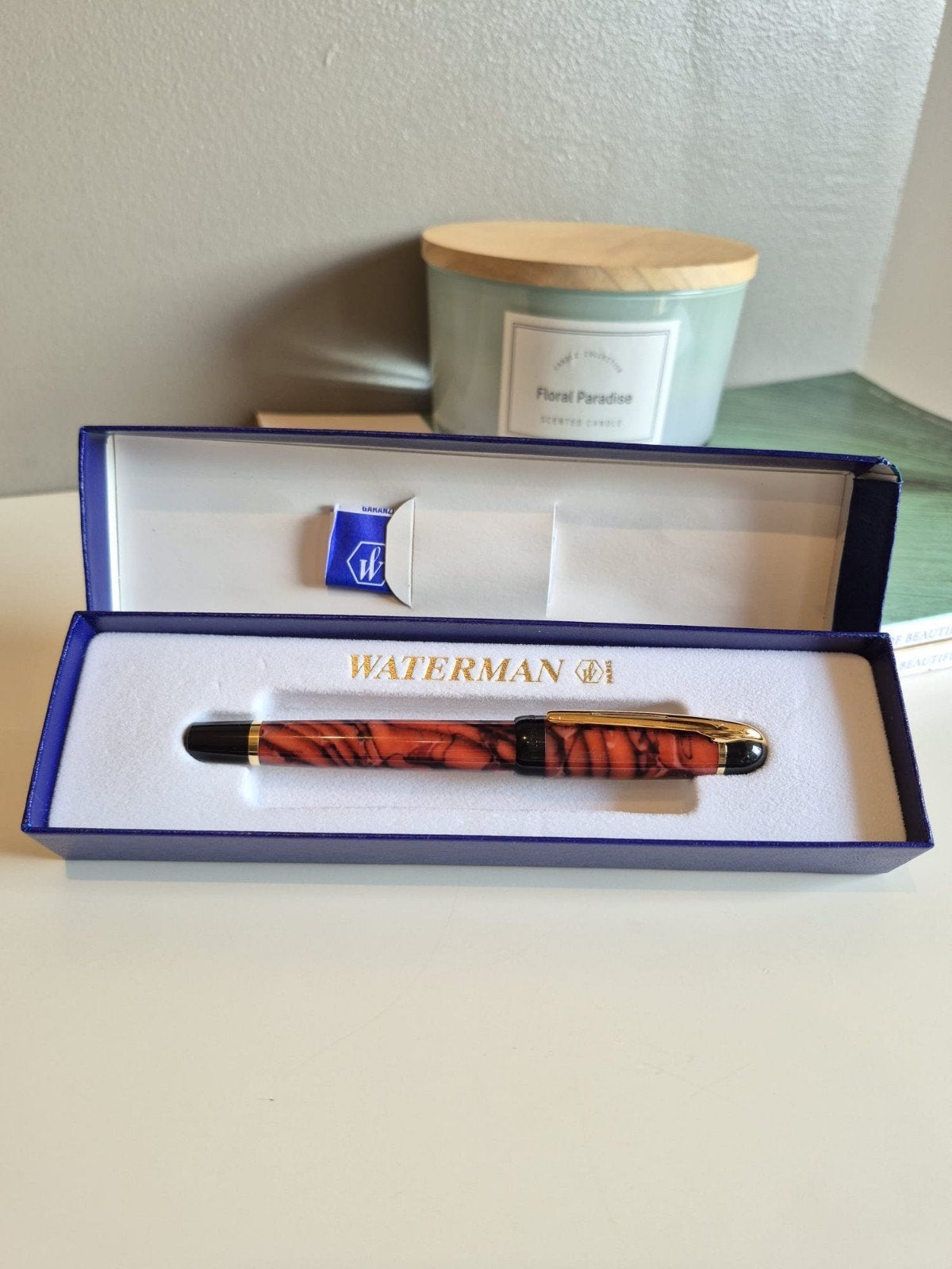 Stylo plume Waterman Philéas – marbré rouge corail / vintage, Collections, Stylos, Enlèvement ou Envoi, Stylo, Waterman