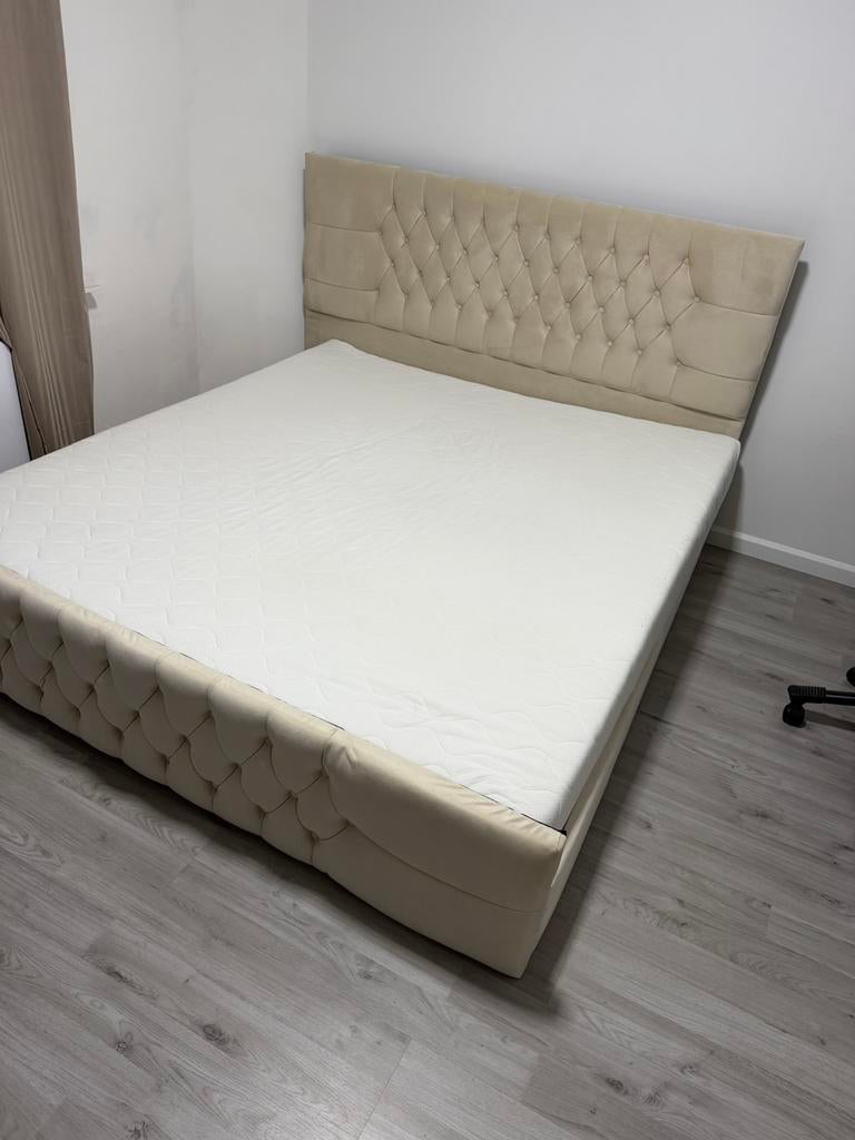 Bed zonder matras, Autres dimensions, Beige, Comme neuf, Enlèvement