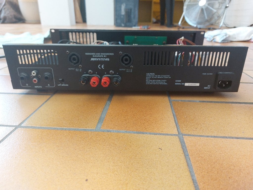 JB Systems AX 400 amplifier versterker -  2x 200 W RMS, Audio, Tv en Foto, Versterkers en Ontvangers, Gebruikt, 120 watt of meer