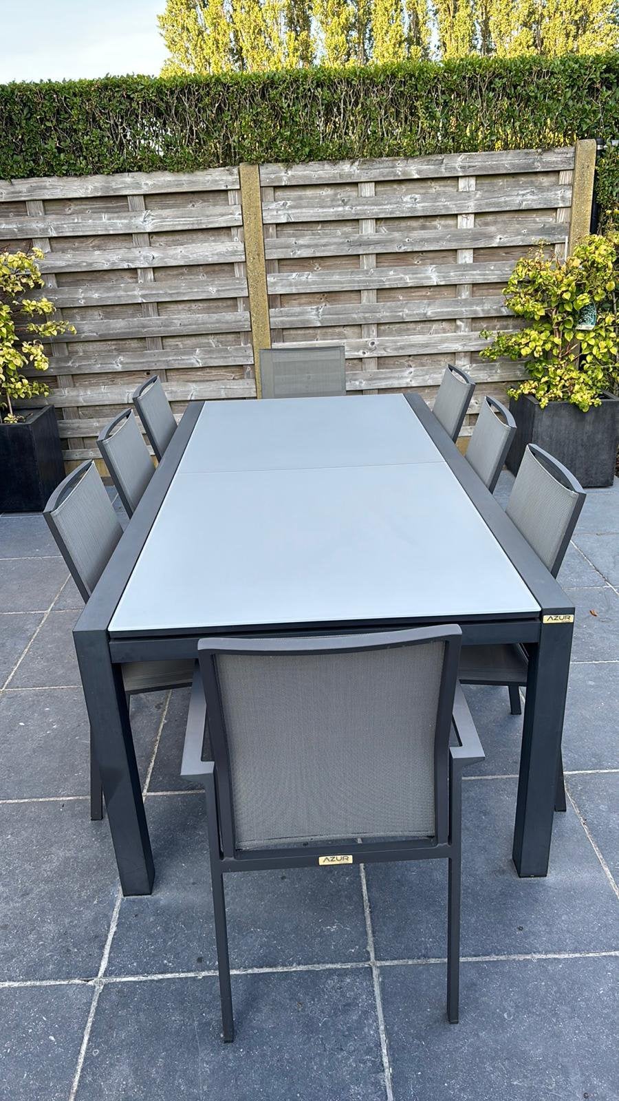 Tuintafel en 8 stoelen Azur, Jardin & Terrasse, Ensembles de jardin, Table à dinner, Salons de jardin, Aluminium, 8 places